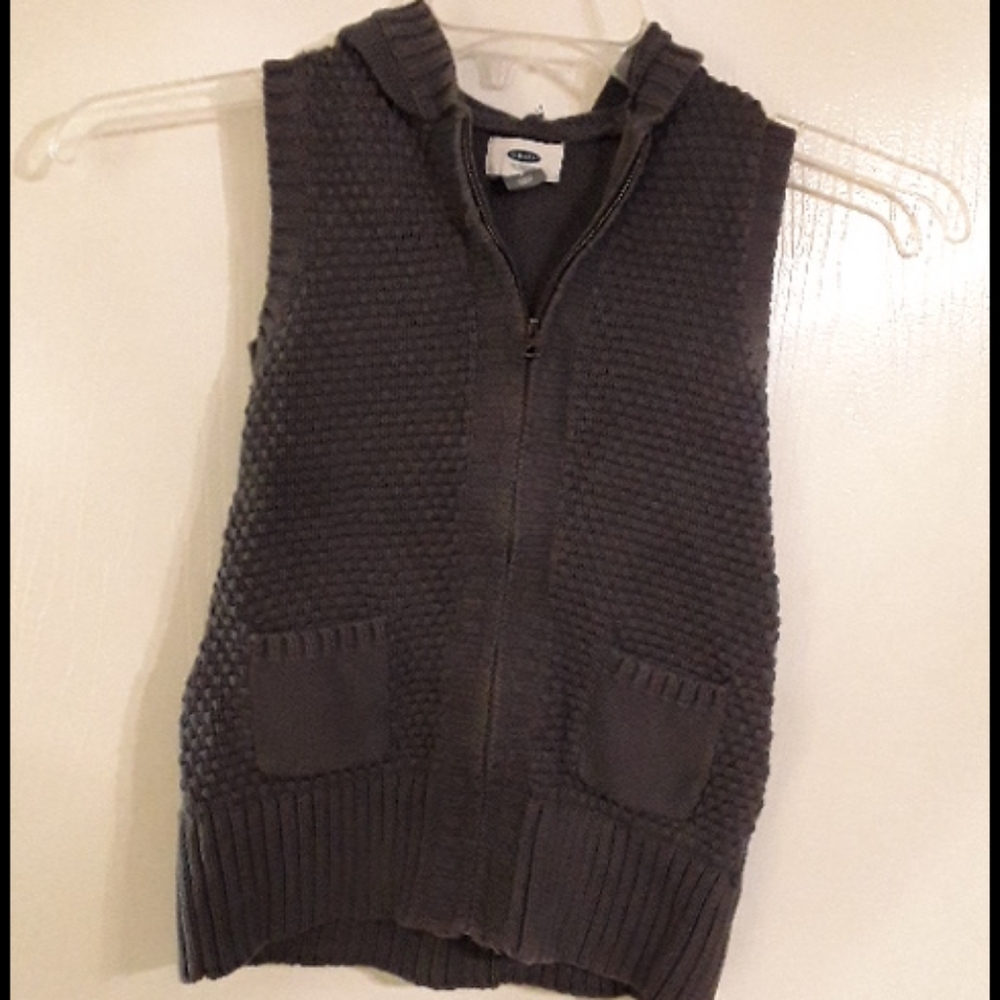 Old Navy young child sweater vest with hood